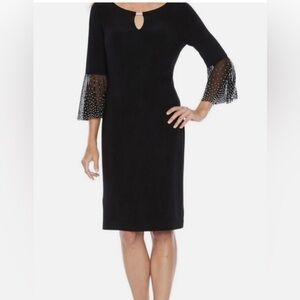 Black Formal Dress with Sheer Belle Sleeves, women’s Large